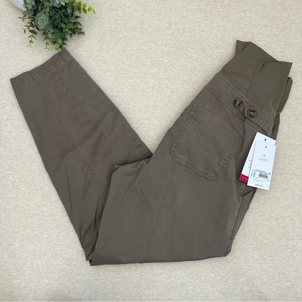 Ingrid & Isabel Women’s Maternity Tan Nylon Full Panel Brown Pants Size XS - Picture 9 of 10